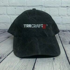 TIRECRAFT Baseball Hat Gray Washed Cap Logo Embroidered Adjustable Strap Back